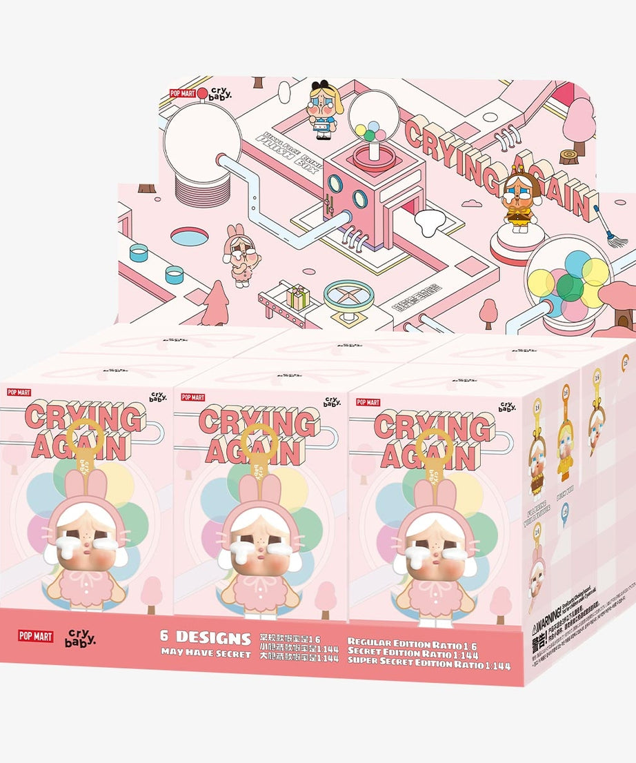 Pop Mart - Оригинальная виниловая плюшевая кукла серии Crybaby Crying Again, сюрприз, слепая упаковка