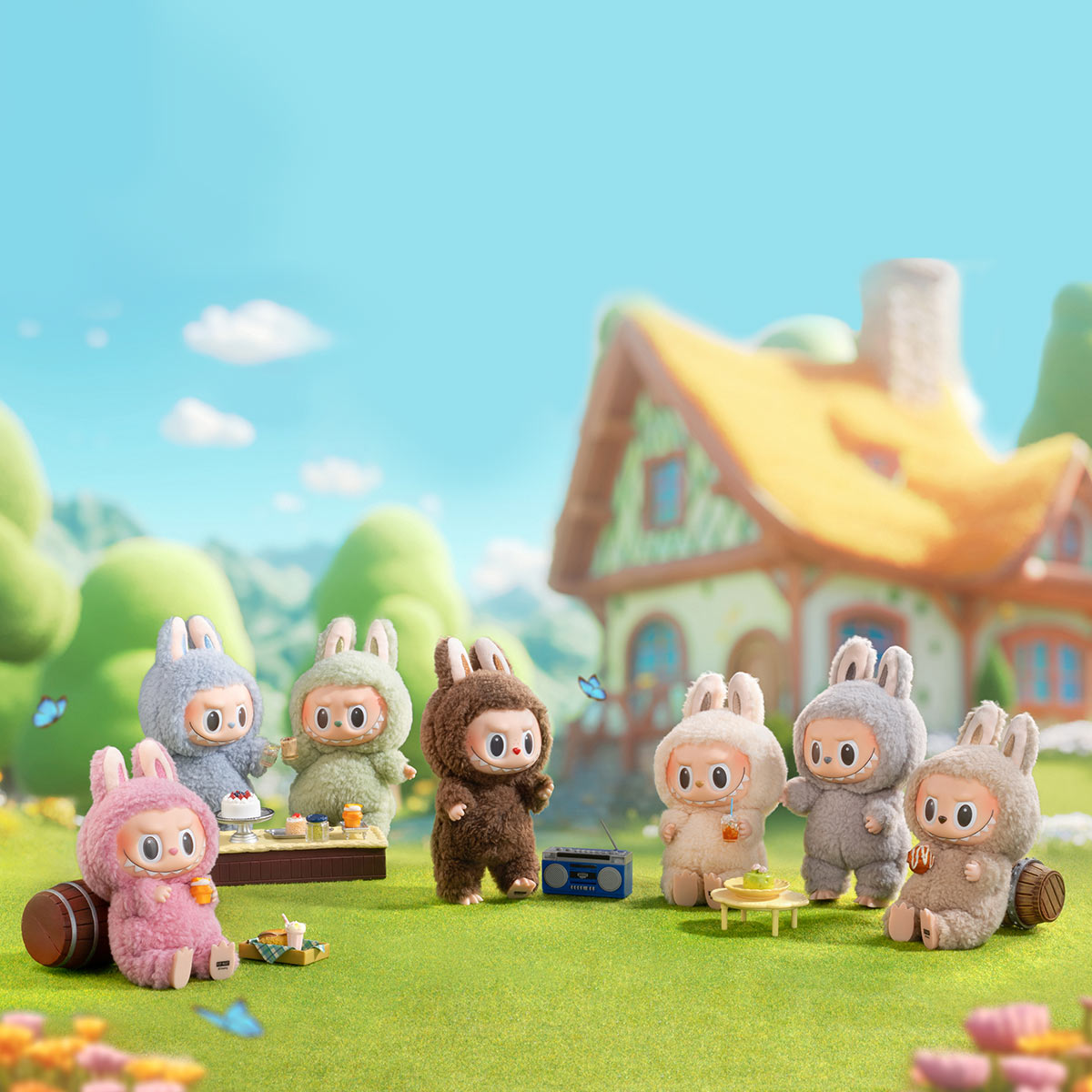 Pop Mart - Оригинальный Labubu THE MONSTERS: Захватывающий макарон виниловая плюшевая кукла сюрприз слепой пакет