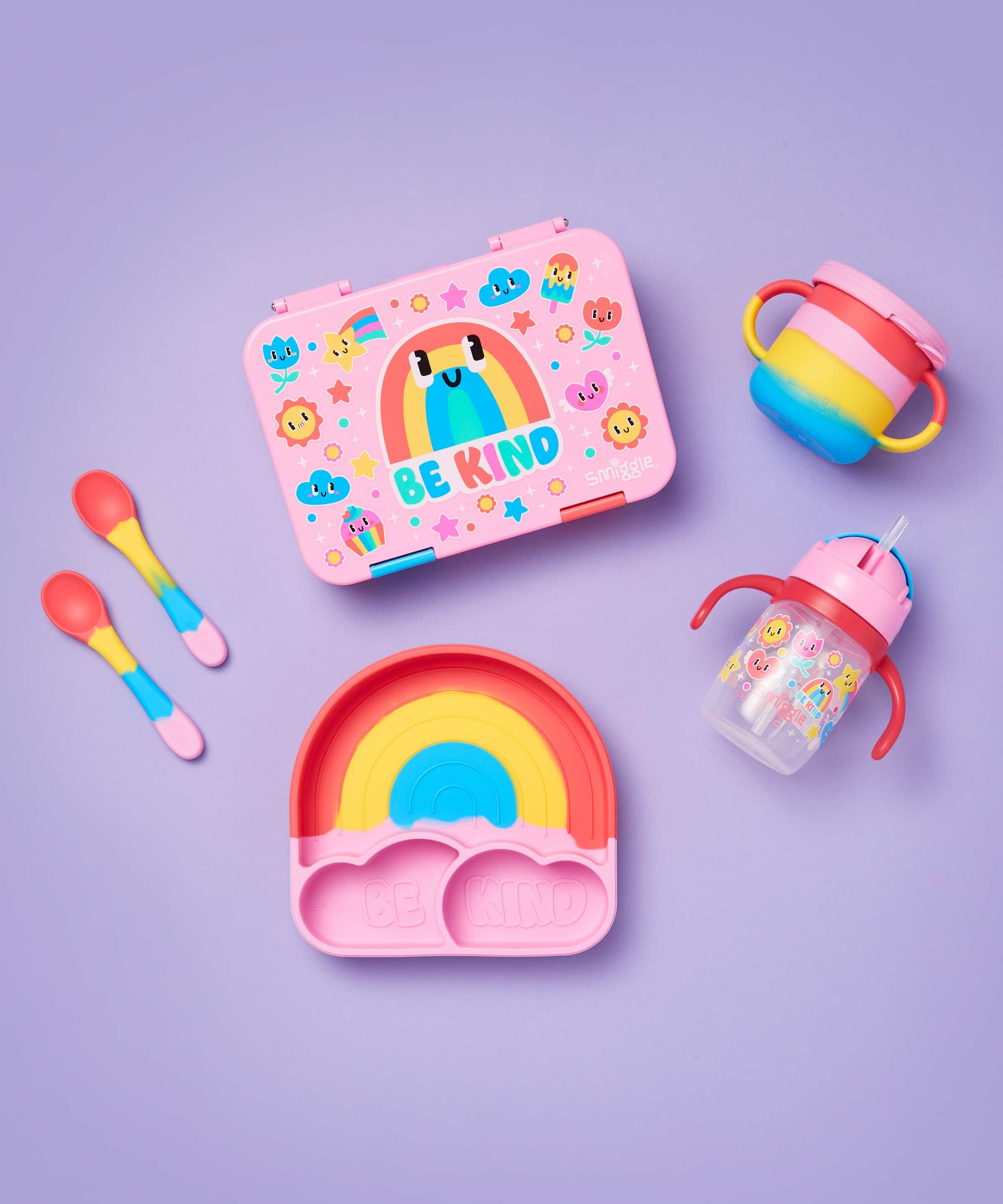 Smiggle - Большой набор силиконовых тарелок Big Dream