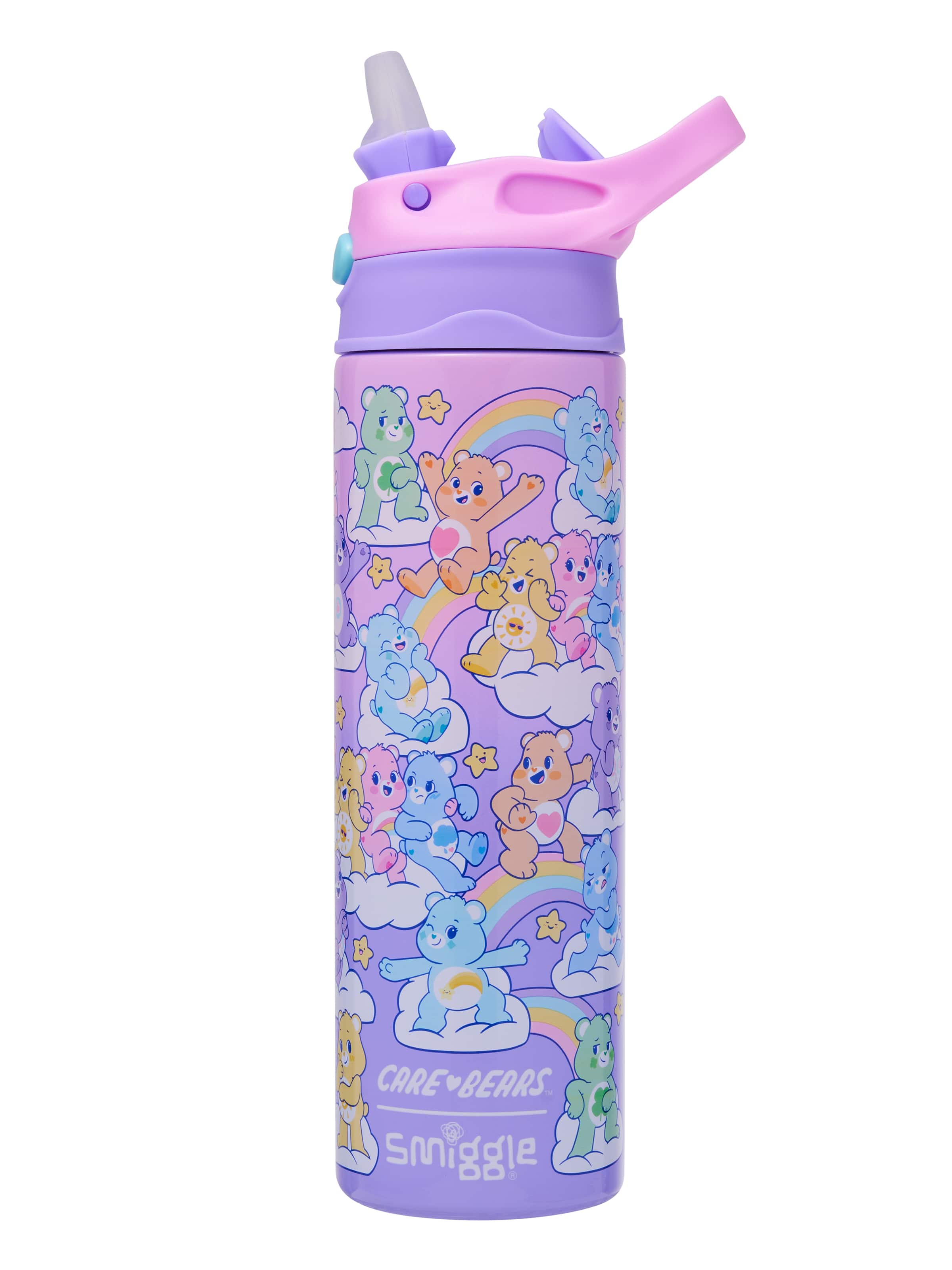 Smiggle - Заботливые Мишки 520ML Автоматическая Скрытая Трубочка Стальная Матовая Бутылка