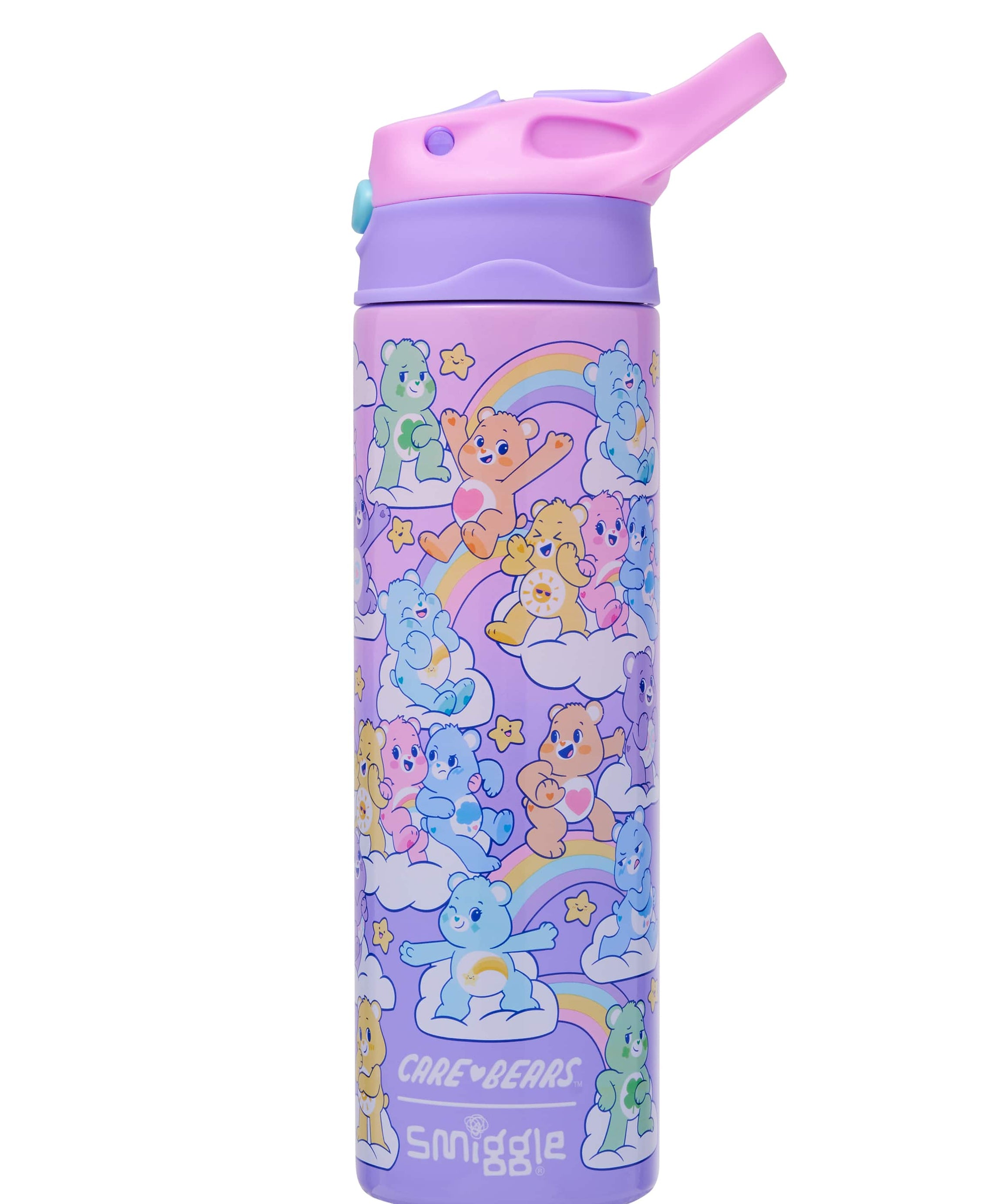 Smiggle - Заботливые Мишки 520ML Автоматическая Скрытая Трубочка Стальная Матовая Бутылка