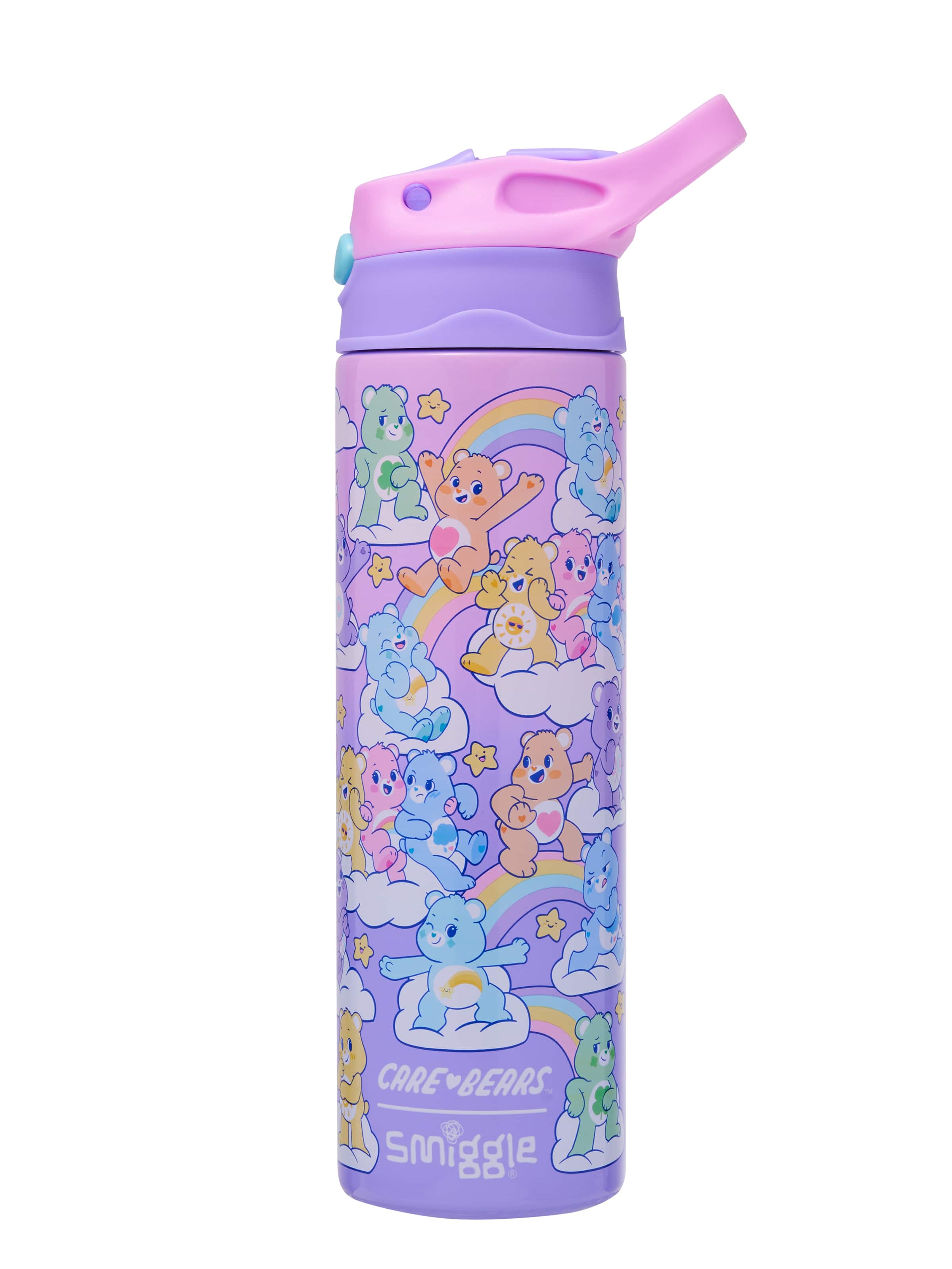 Smiggle - Заботливые Мишки 520ML Автоматическая Скрытая Трубочка Стальная Матовая Бутылка