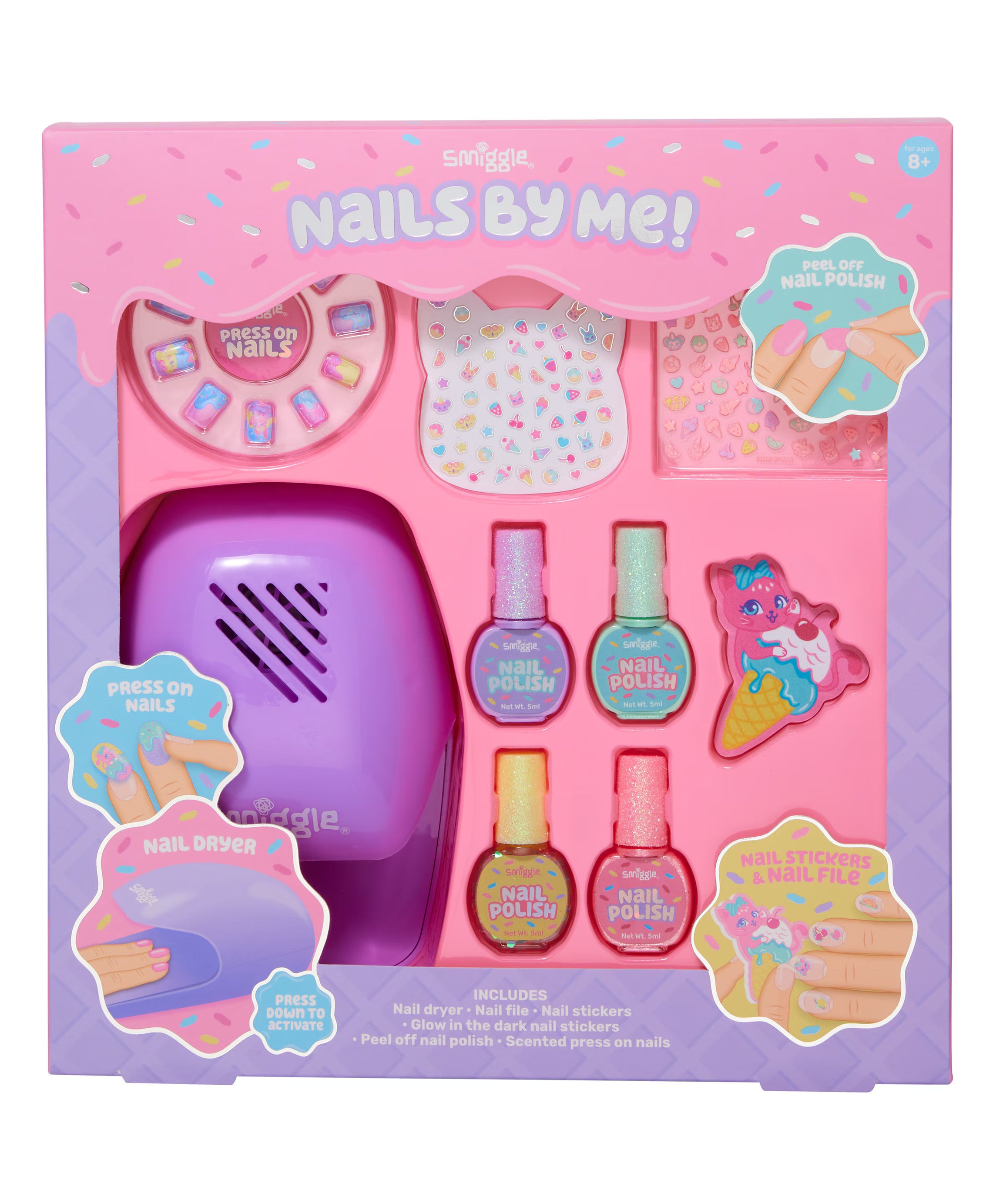 Smiggle - Çocuk Tırnak Tasarım Seti - Dinossi