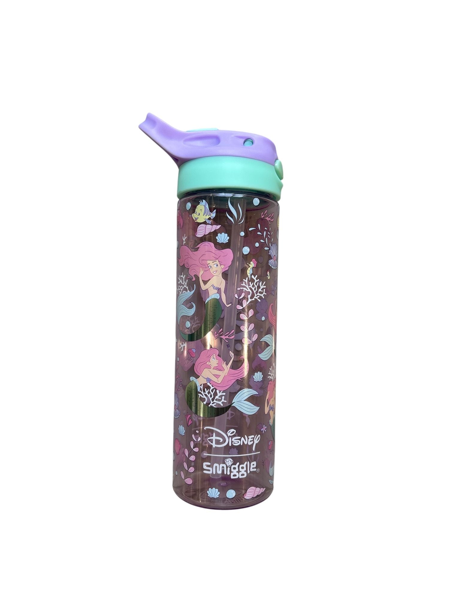 Smiggle - Disney Ariel Бутылка для воды 650ML с автоматической трубочкой без BPA