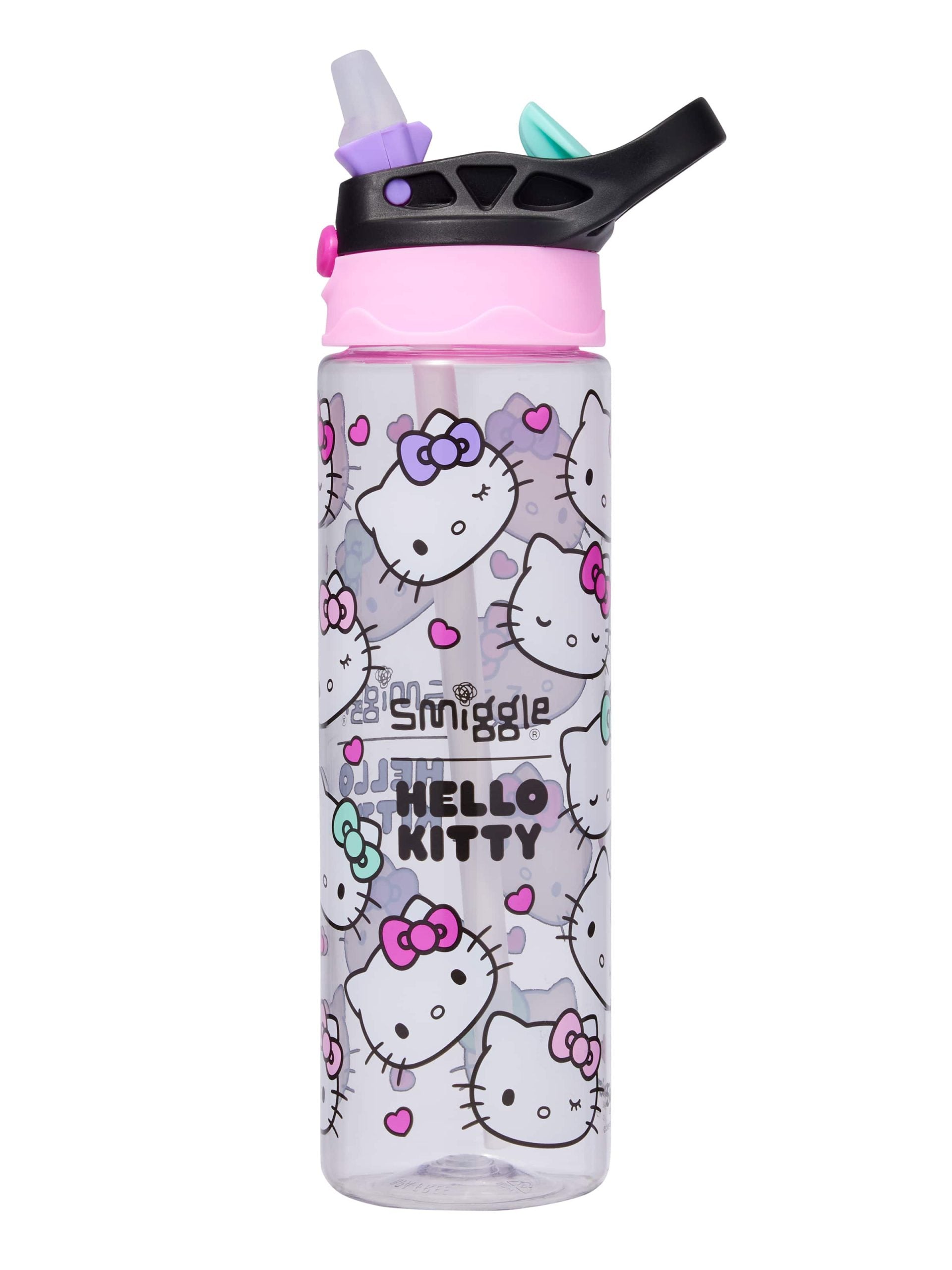 Smiggle - Hello Kitty Бутылка для воды 650ML с автоматической трубочкой без BPA