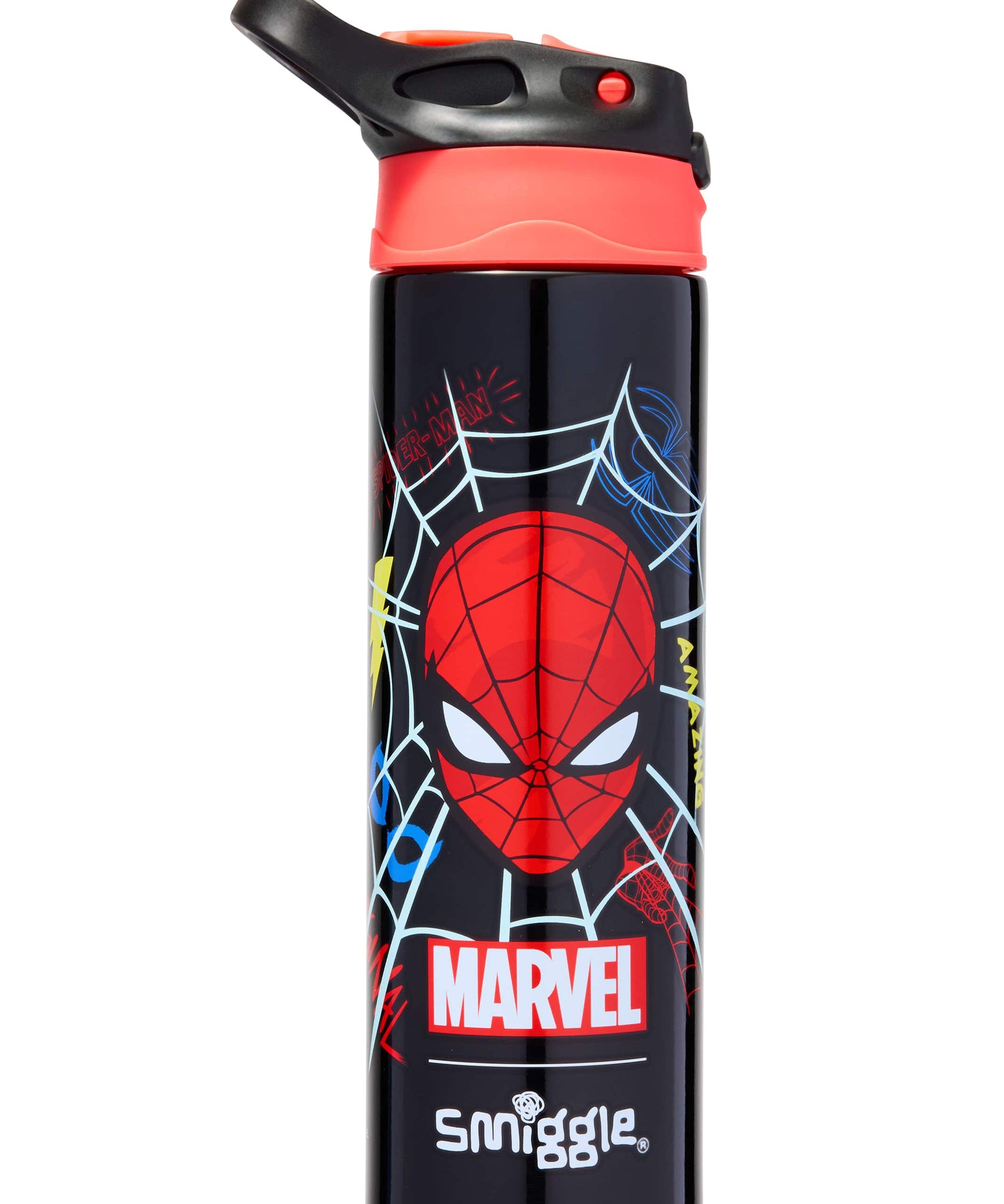 Smiggle - Marvel Spiderman Бутылка для воды 650ML с автоматической трубочкой без BPA