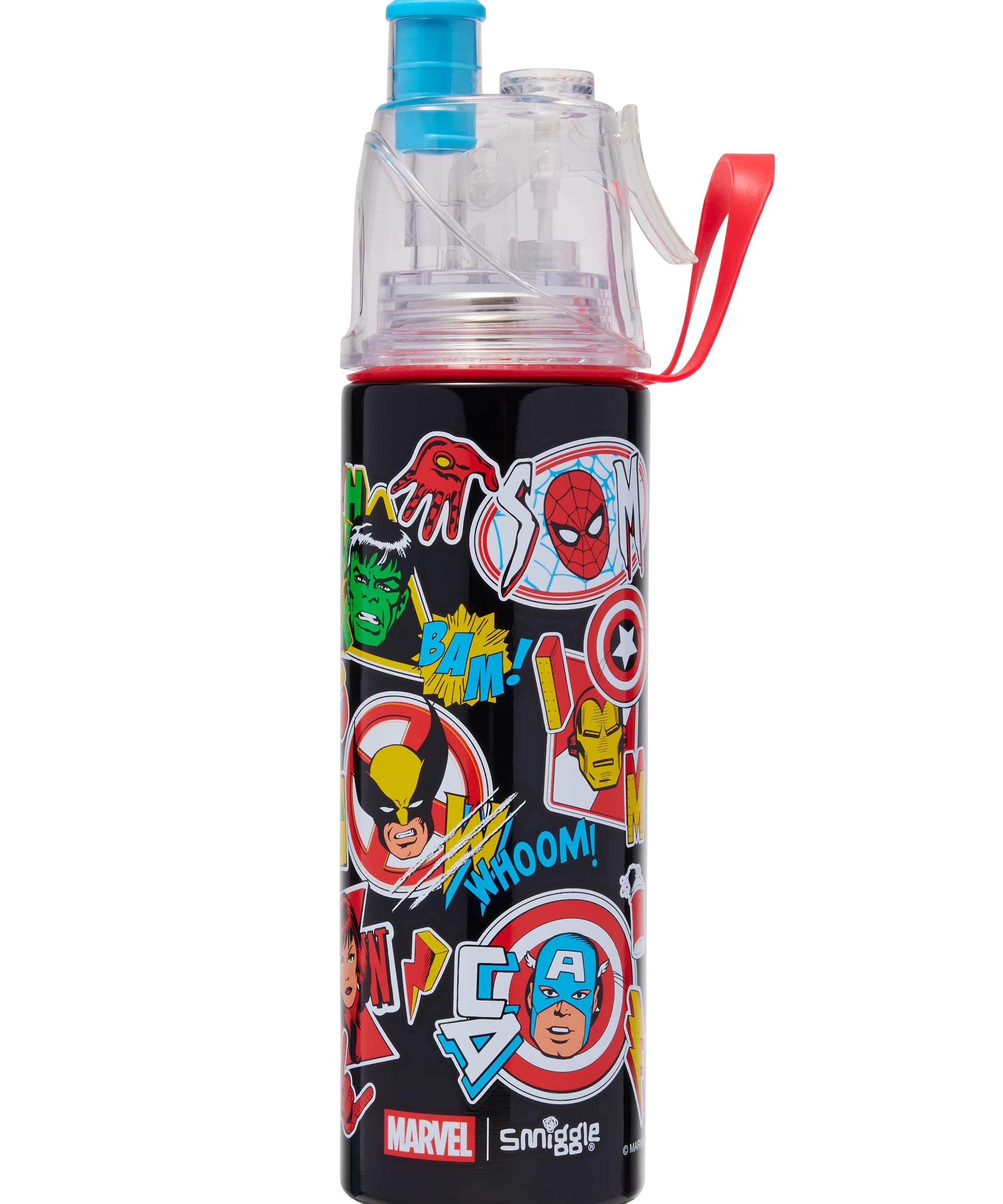 Smiggle - Стальная матара Marvel с распылителем воды 500ML