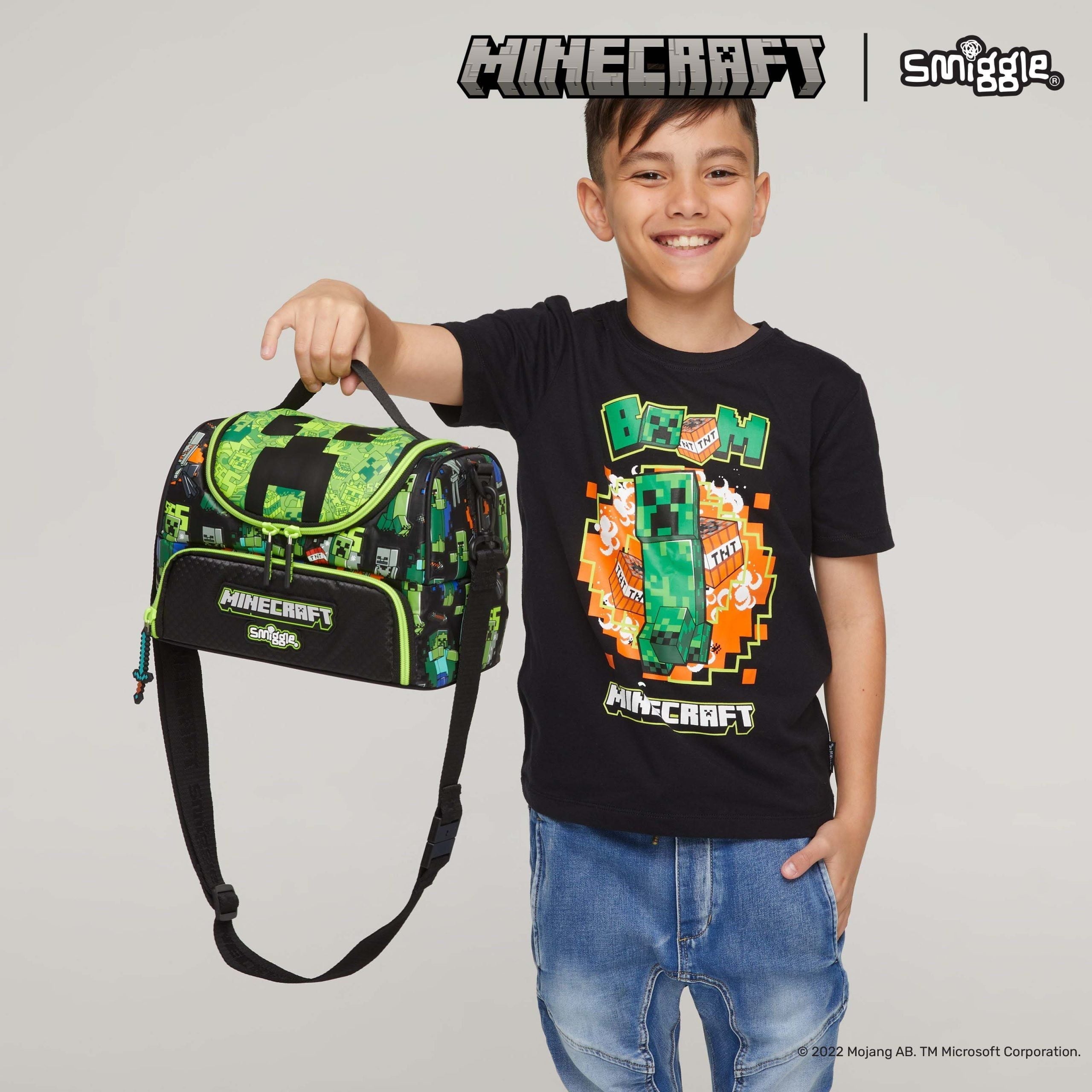 Smiggle - Minecraft Çift Katlı Askılı Beslenme Çantası