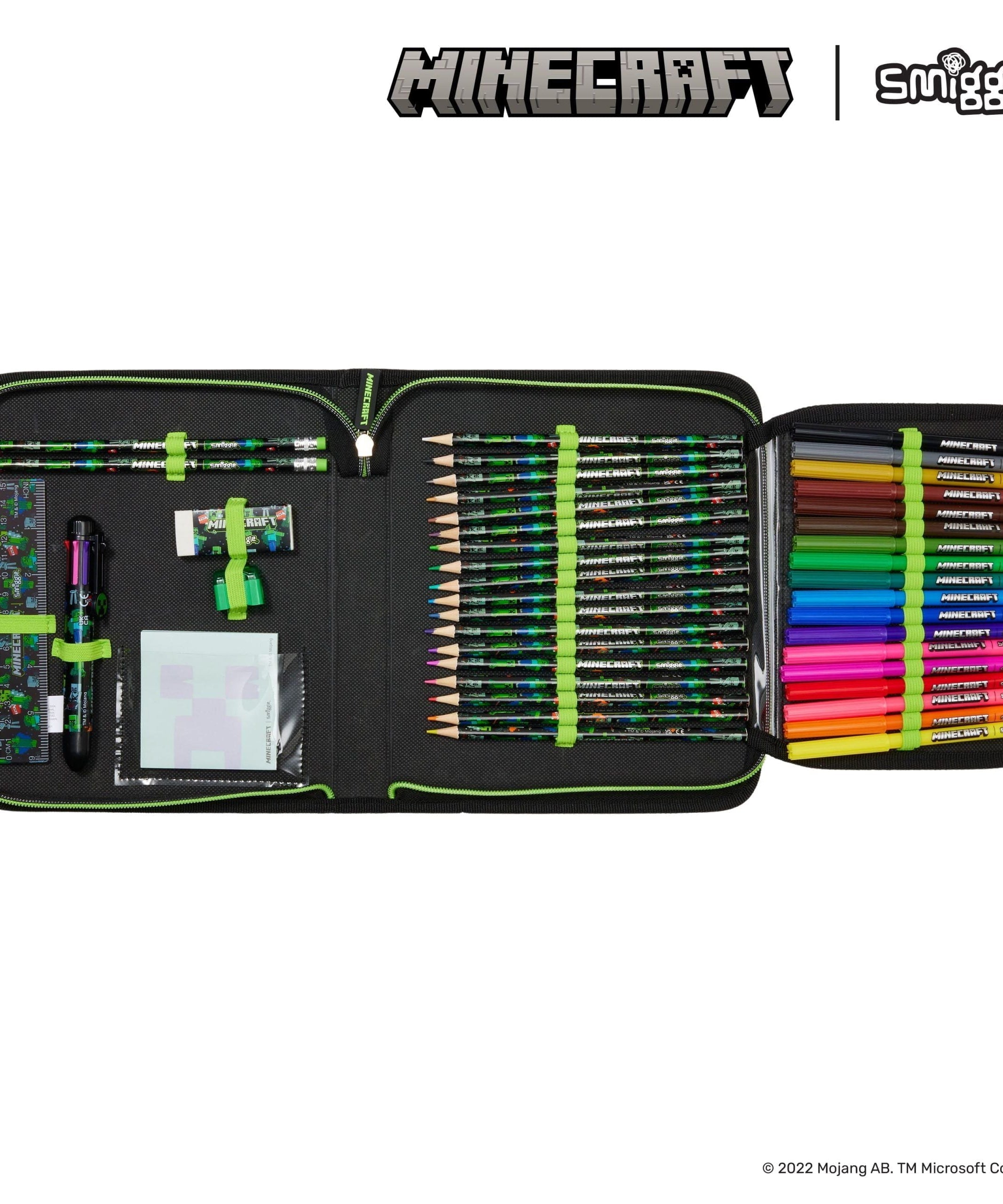 Smiggle - Набор канцелярских принадлежностей Minecraft и пенал
