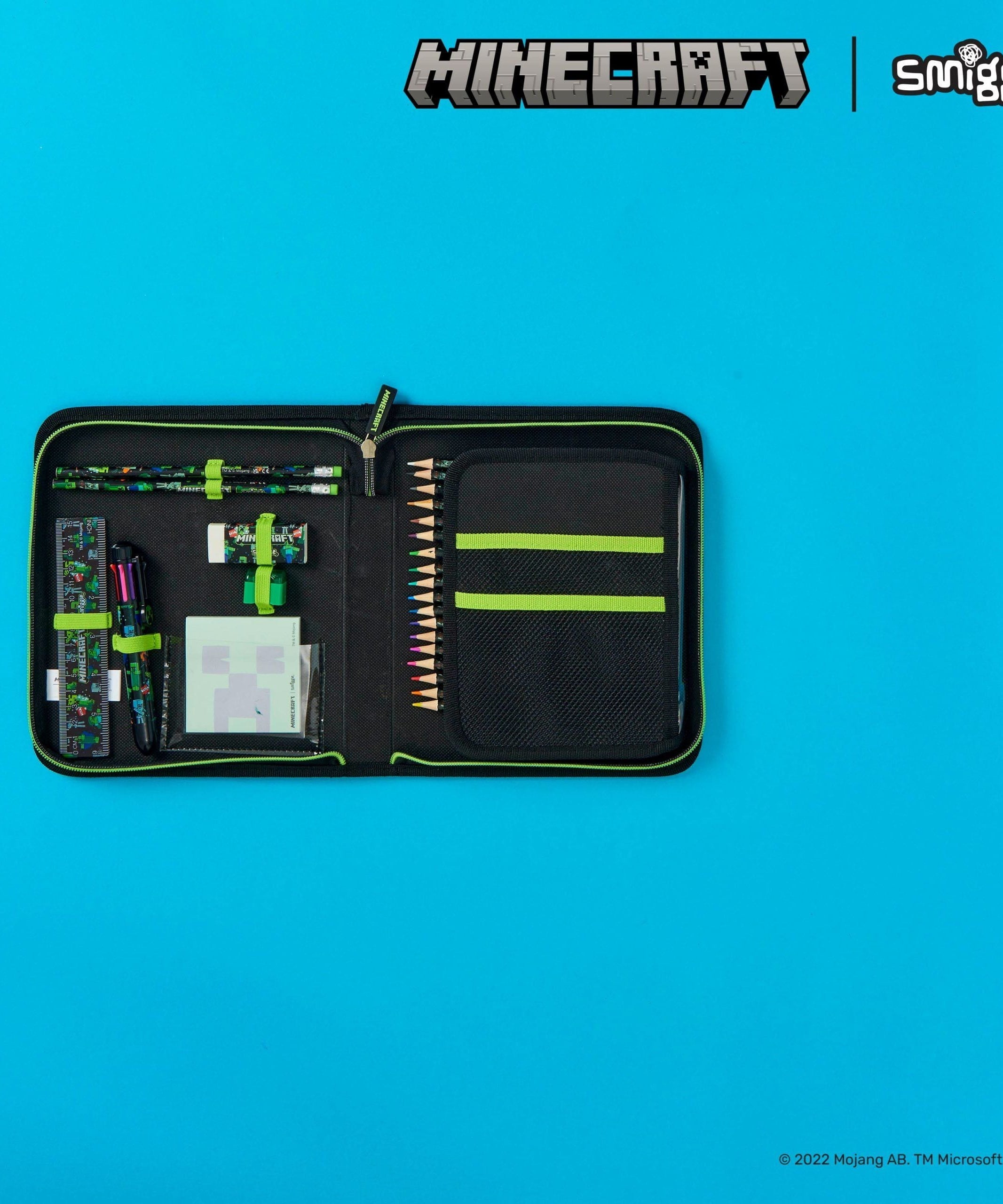 Smiggle - Набор канцелярских принадлежностей Minecraft и пенал