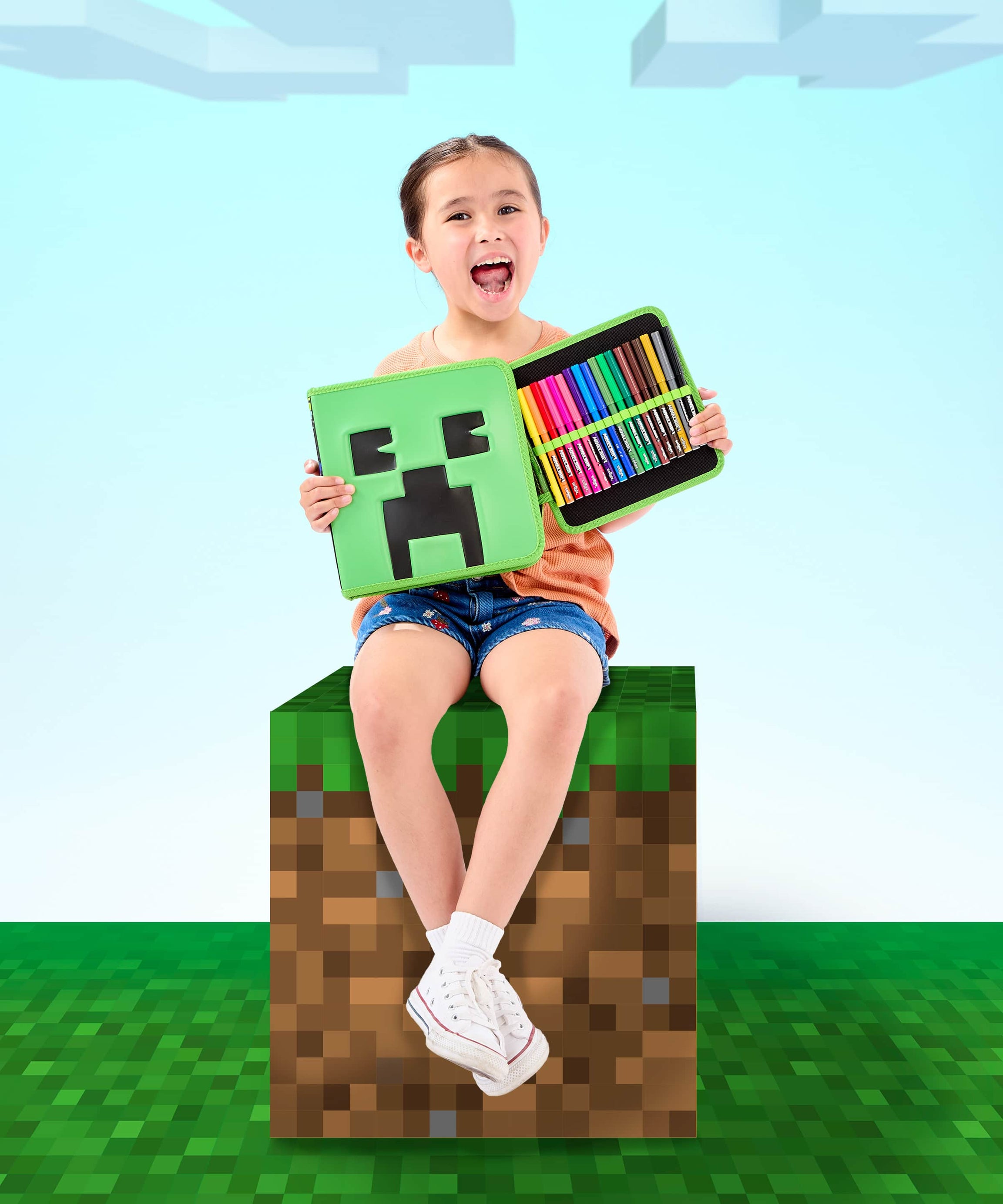Smiggle - Набор канцелярии Minecraft и пенал