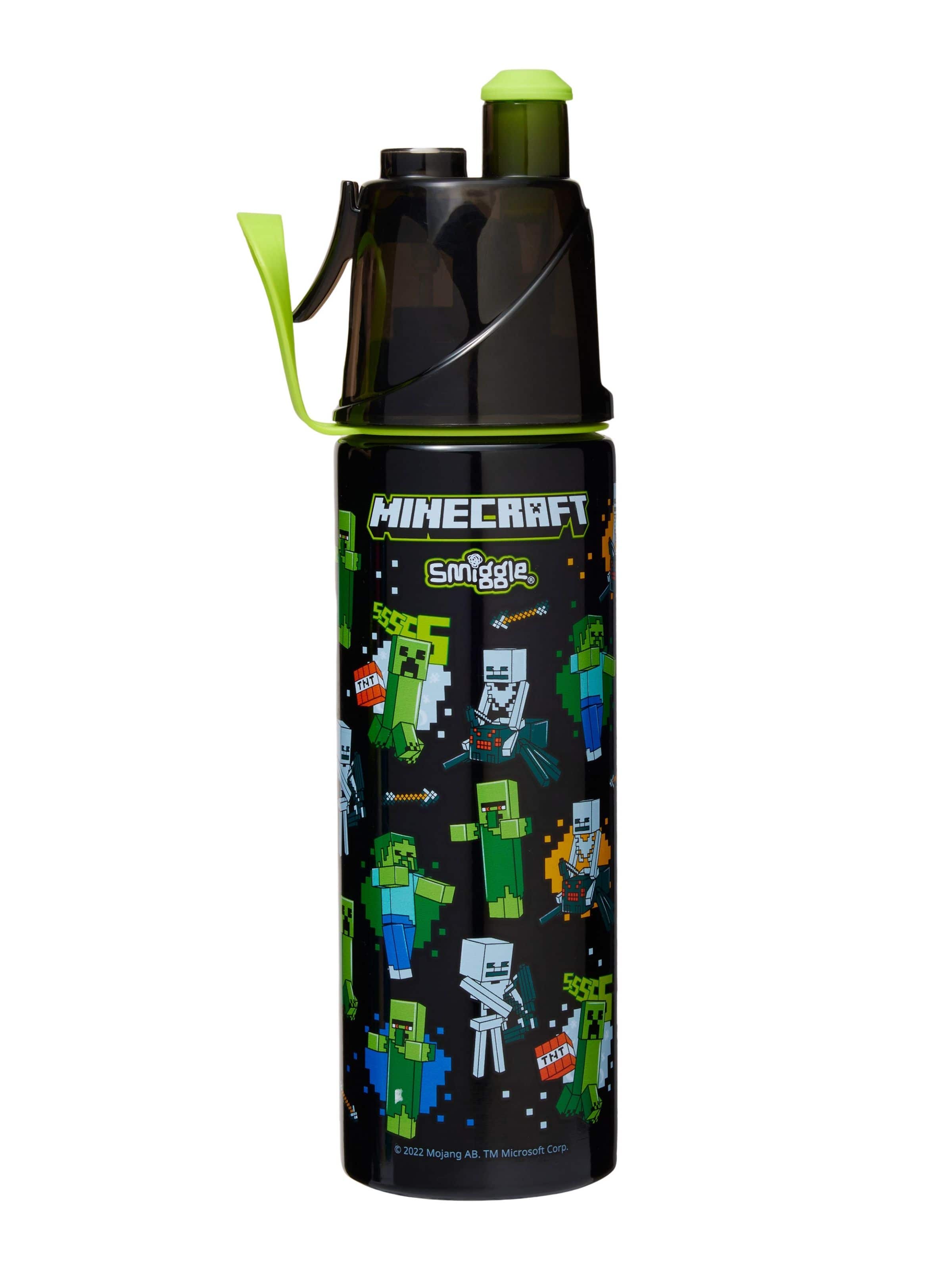 Smiggle - Minecraft Стальная бутылка с распылителем воды 500ML