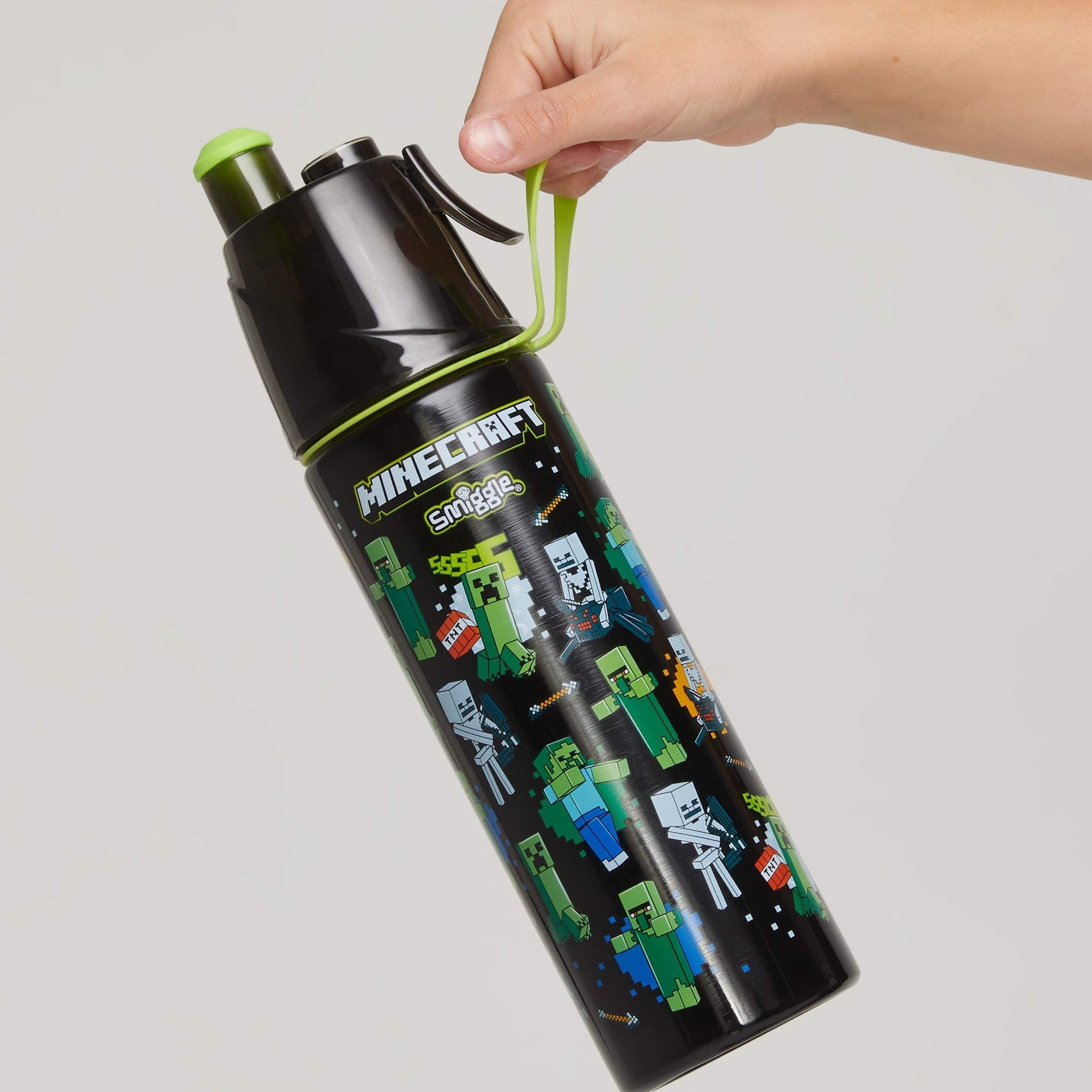 Smiggle - Minecraft Стальная бутылка с распылителем воды 500ML