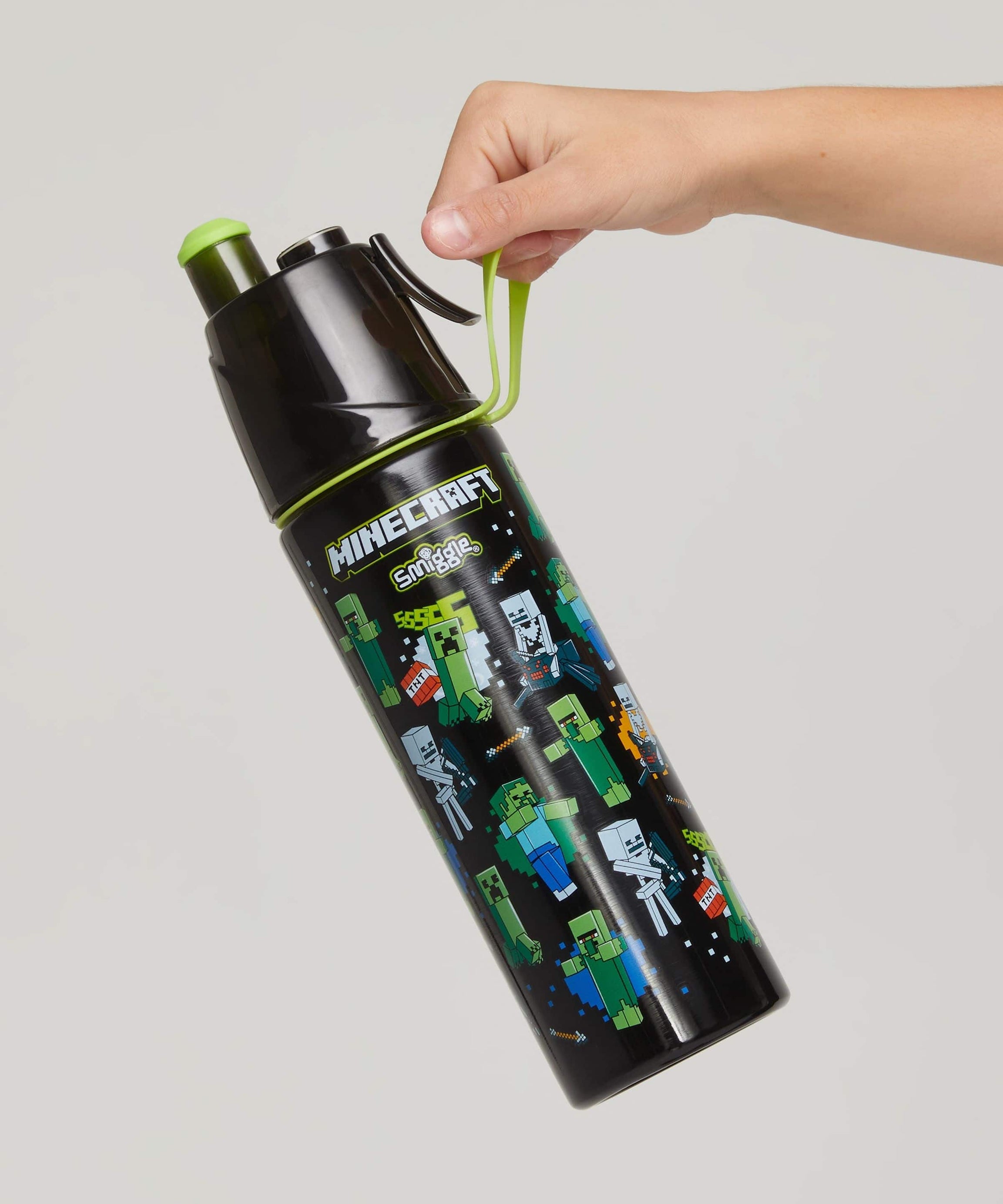 Smiggle - Minecraft Стальная бутылка с распылителем воды 500ML