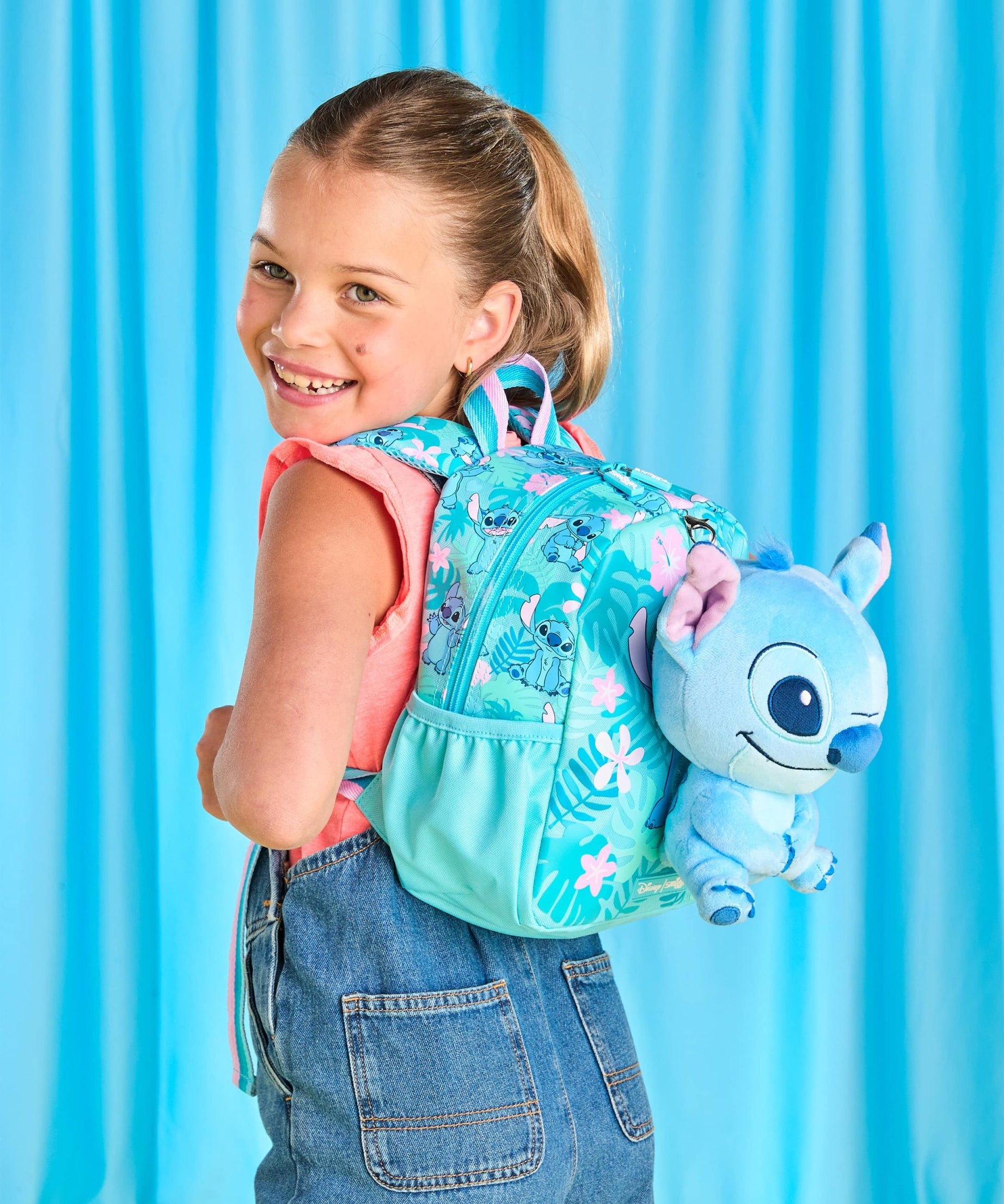 Smiggle - Рюкзак для детского сада и школы с игрушкой Stitch, которую можно снять