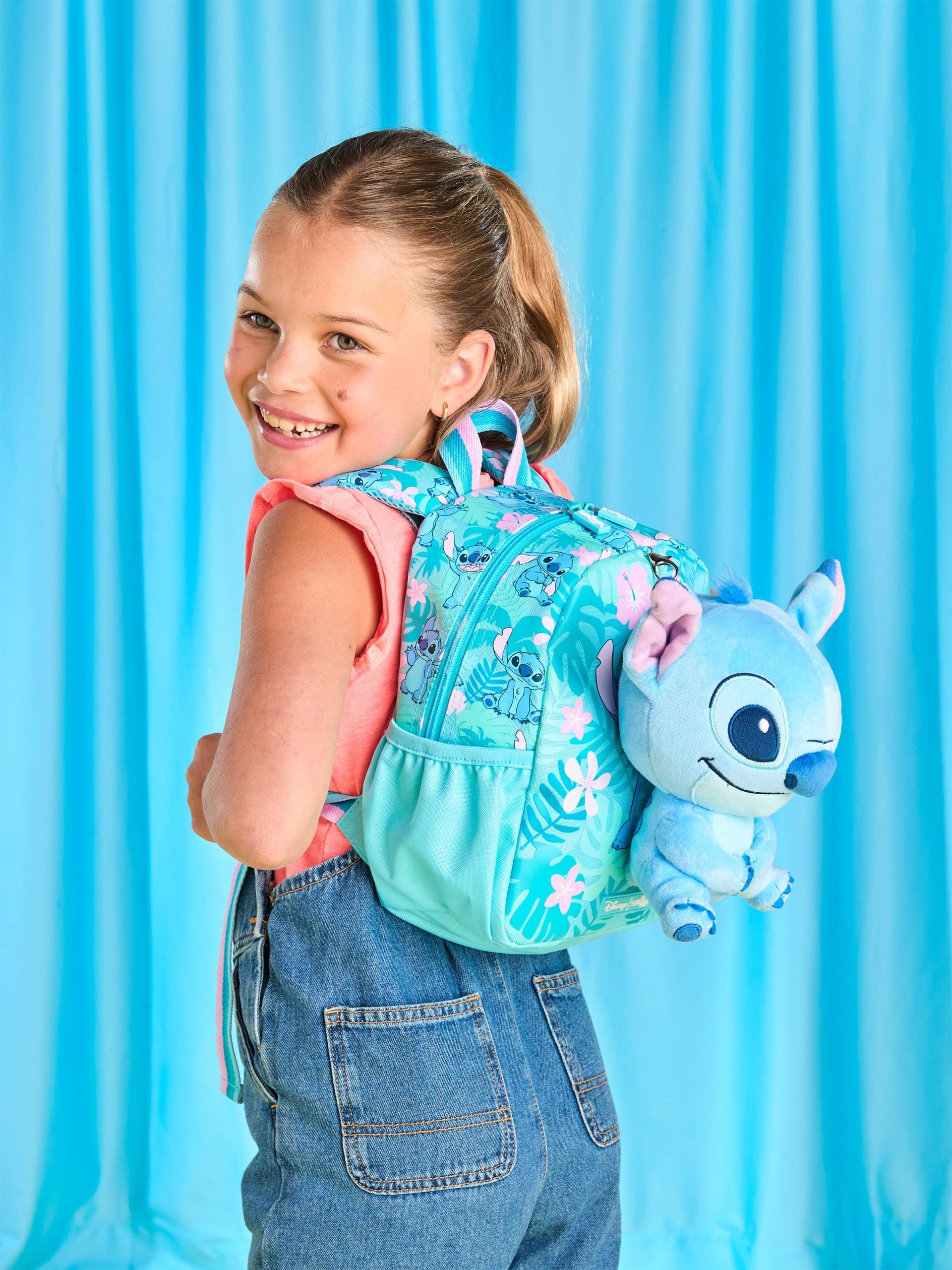 Smiggle - Рюкзак для детского сада и школы с игрушкой Stitch, которую можно снять