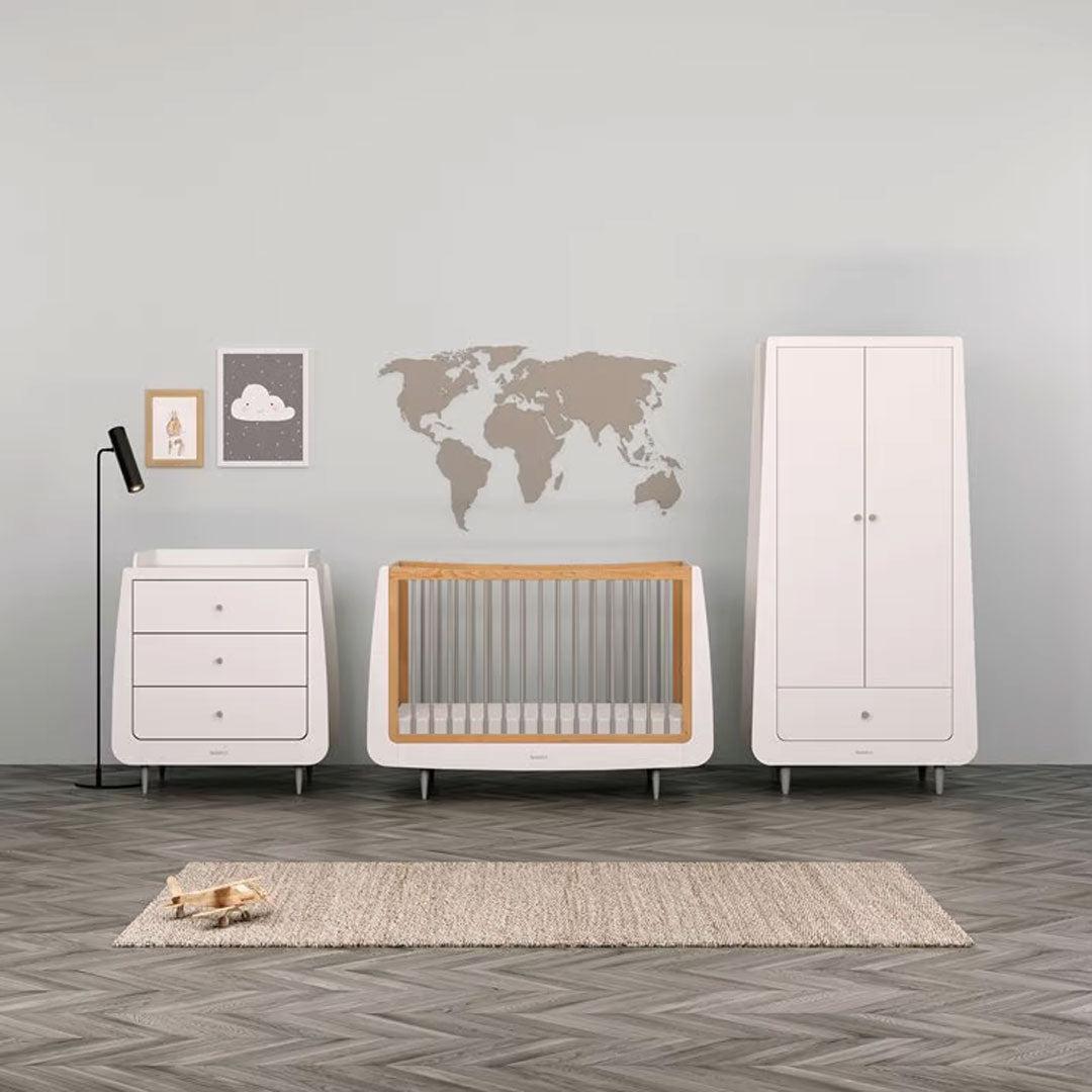 SnuzKot Skandi 3 Piece Nursery Furniture Set - Grey-Nursery Sets-Grey-No Mattress | Natural Baby Shower