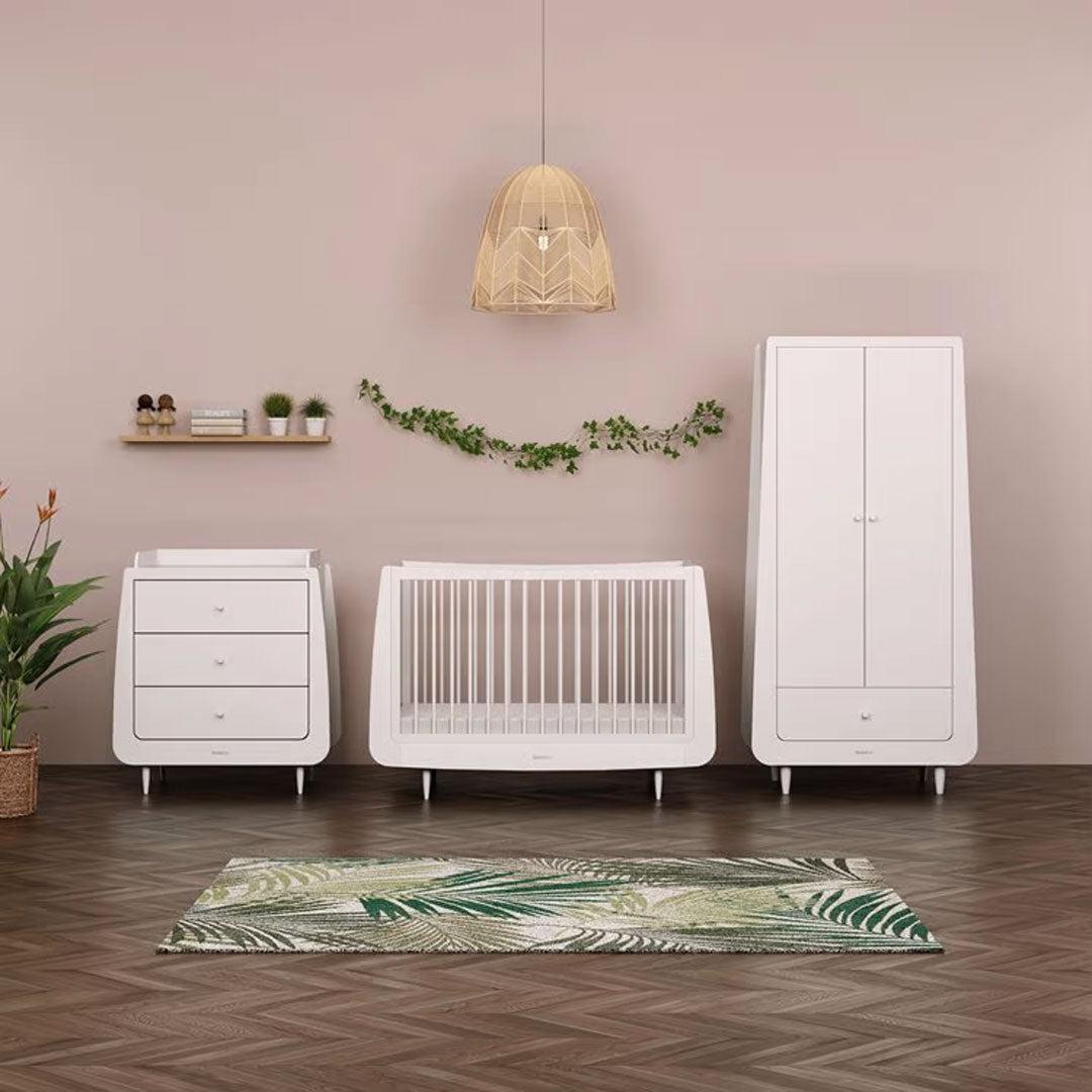 SnuzKot Skandi 3 Piece Nursery Furniture Set - White-Nursery Sets-White-No Mattress | Natural Baby Shower