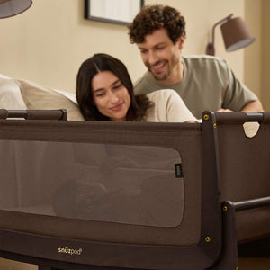 SnuzPod 5 Bedside Crib - Chocolate-Bedside Cribs-Chocolate-Crib | Natural Baby Shower