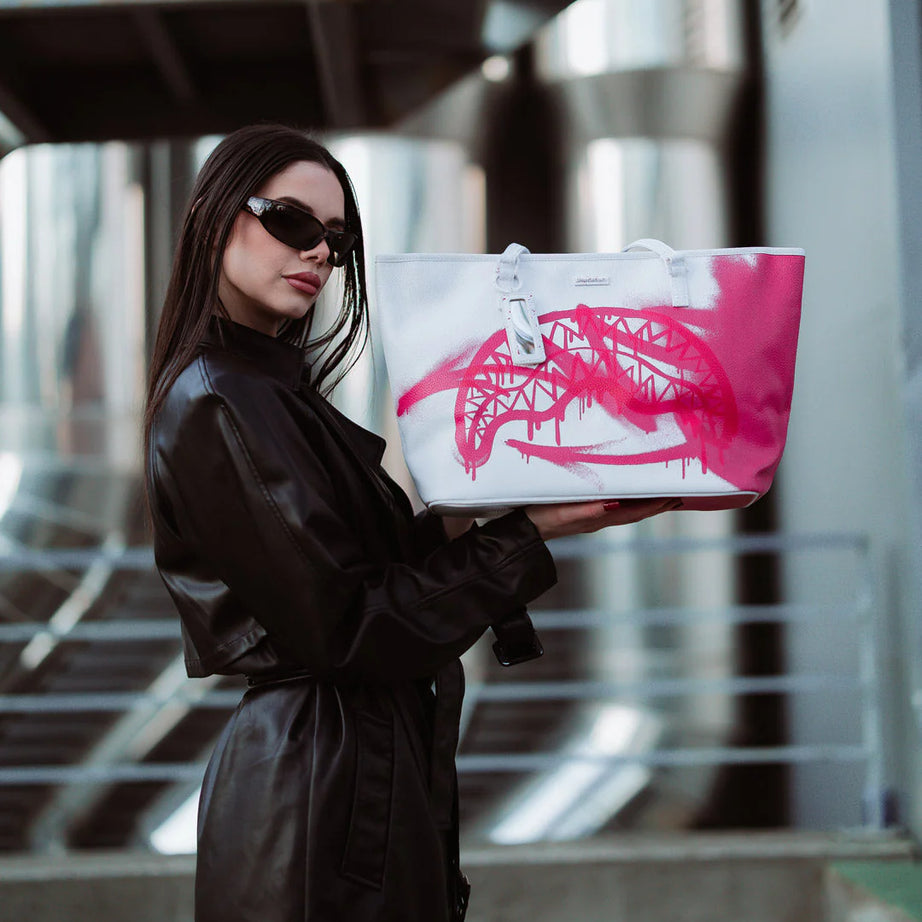 Sprayground - Розово-белая сумка-тоут на плечо Storm