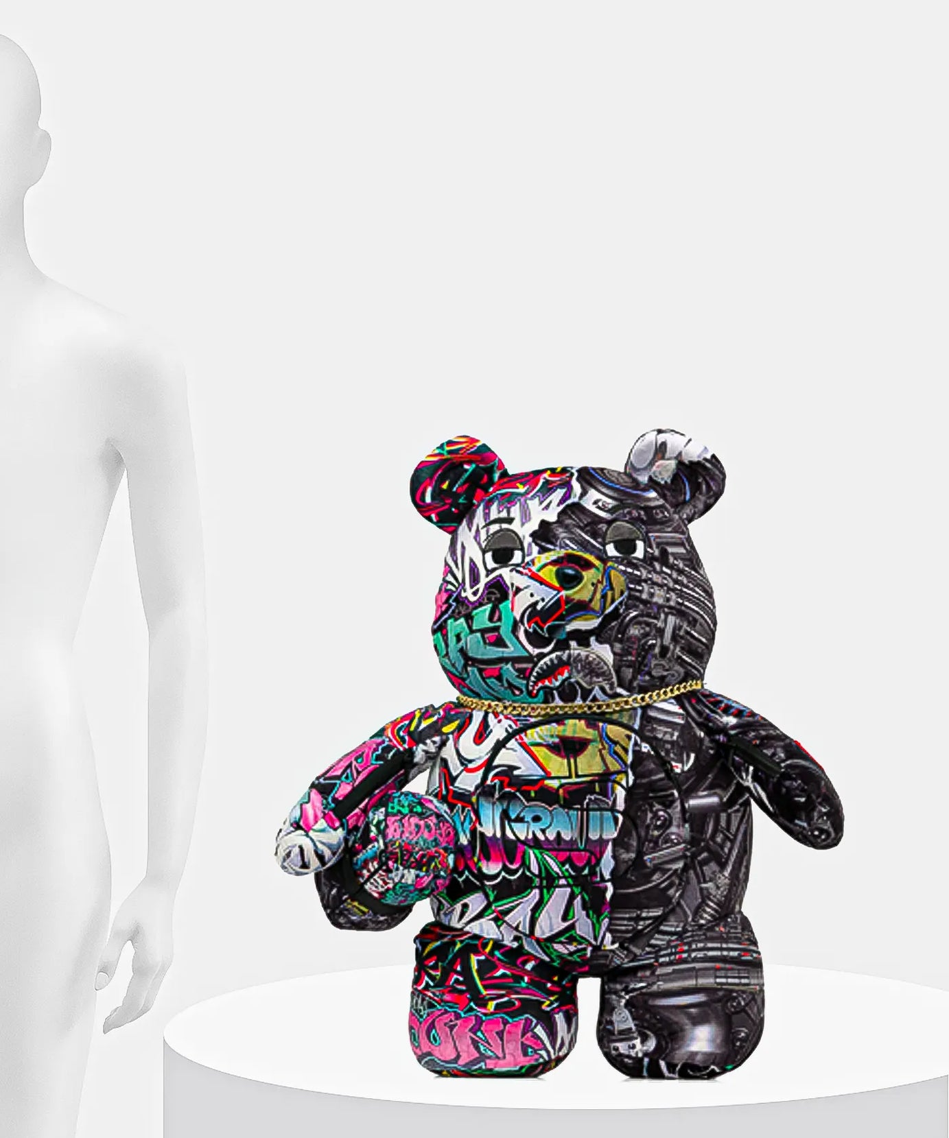 Sprayground - Разделенный Кибершарк Медвежонок Para Рюкзак Teddy