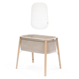 Stokke Snoozi Bassinet - Sandy Beige-Bedside Cribs-Sandy Beige-With Protection Sheet | Natural Baby Shower