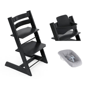 Stokke Tripp Trapp Highchair Newborn + Baby Set Bundle - Black - 2024-Highchairs-Black- | Natural Baby Shower