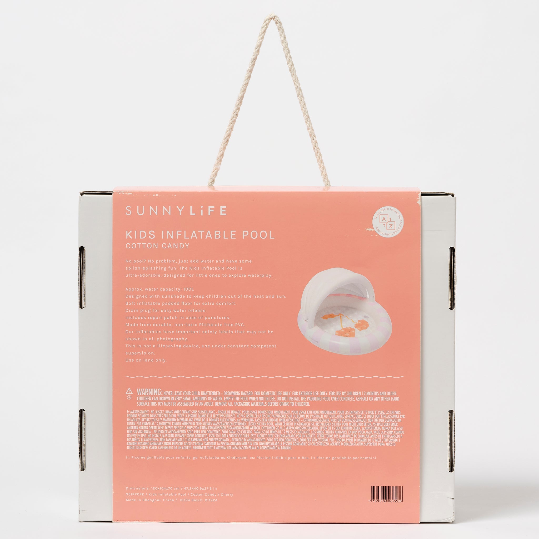 Sunnylife - Детский бассейн с навесом Cotton Candy