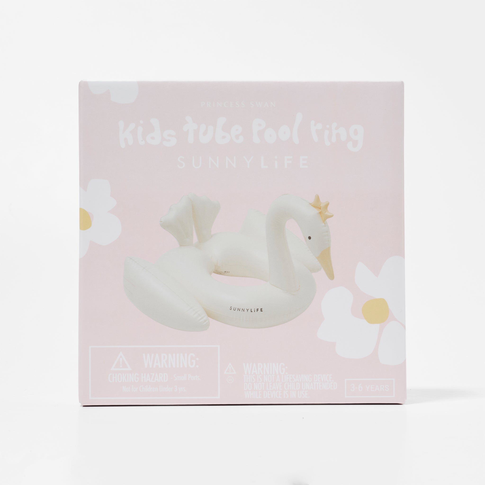 Sunnylife - Детский надувной плавательный круг Принцесса Лебедь для моря и бассейна