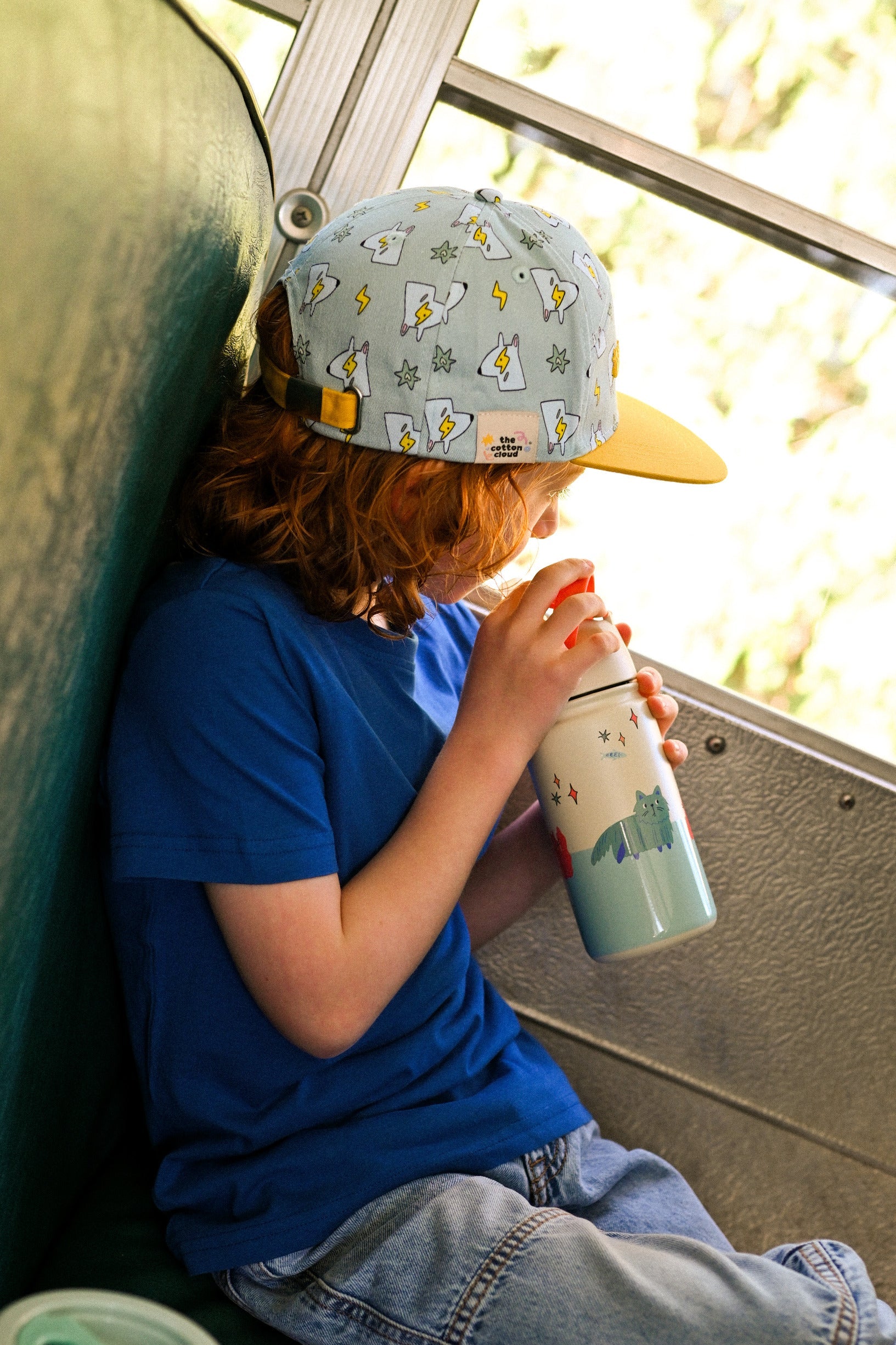 The Cotton Cloud - Meowful Cats 420ML Paslanmaz Çelik Gizli Pipetli Matara