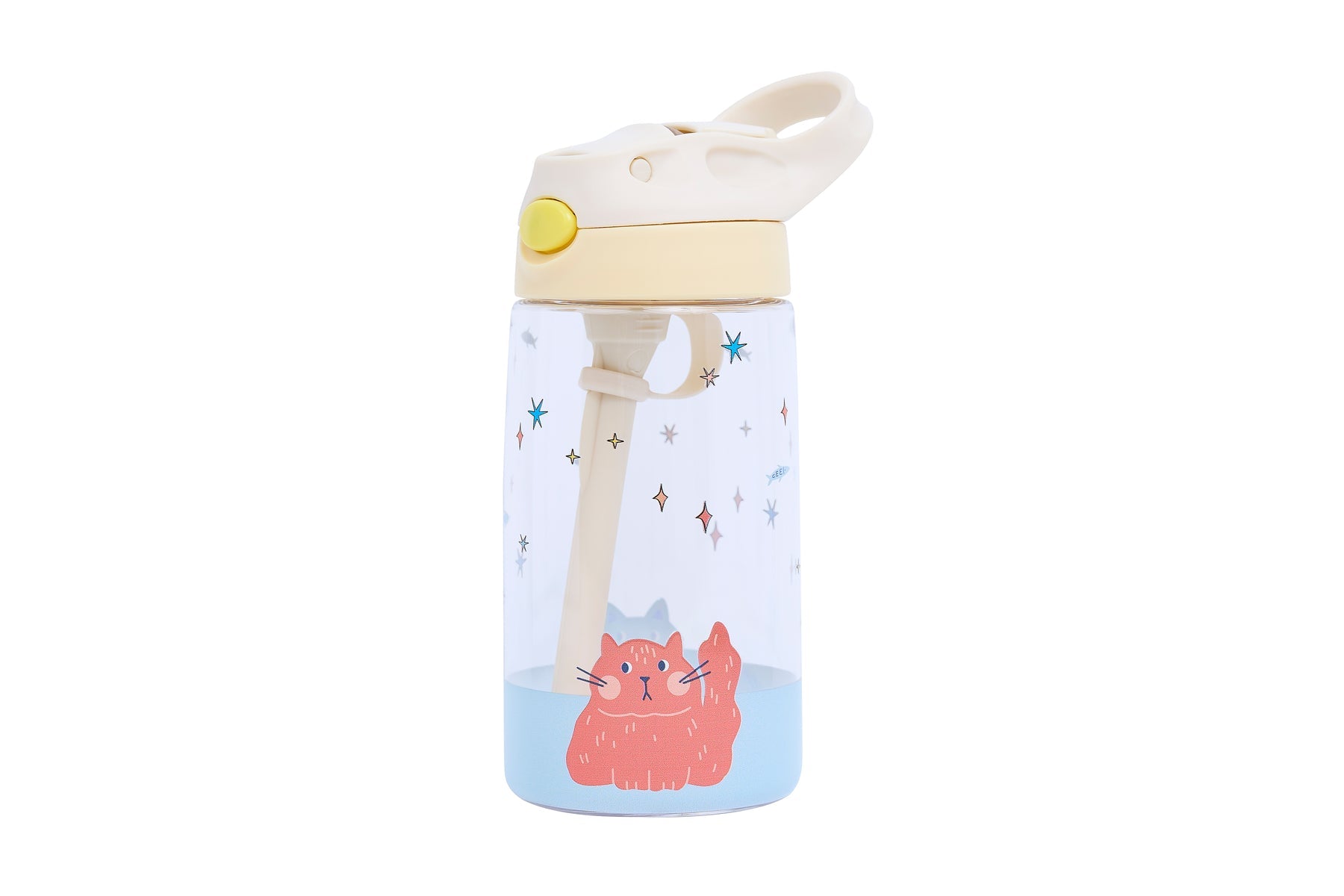 The Cotton Cloud - Meowful Cats 480ML Тританeвая бутылка для воды со скрытой трубочкой