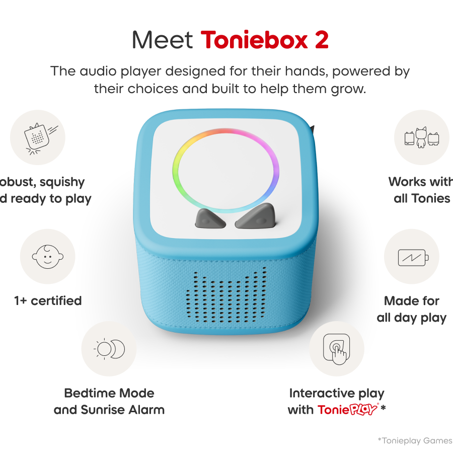 Tonies - Toniebox 2 Набор для начинающих, облачно-голубой корпус