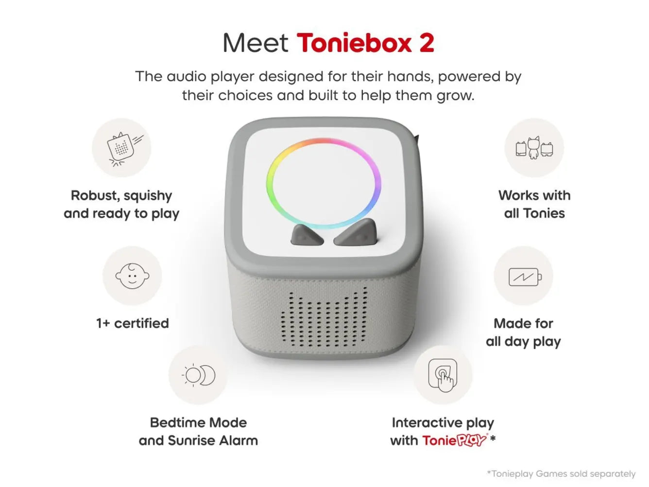 Tonies - Toniebox 2 Набор для начинающих, облачно-голубой корпус