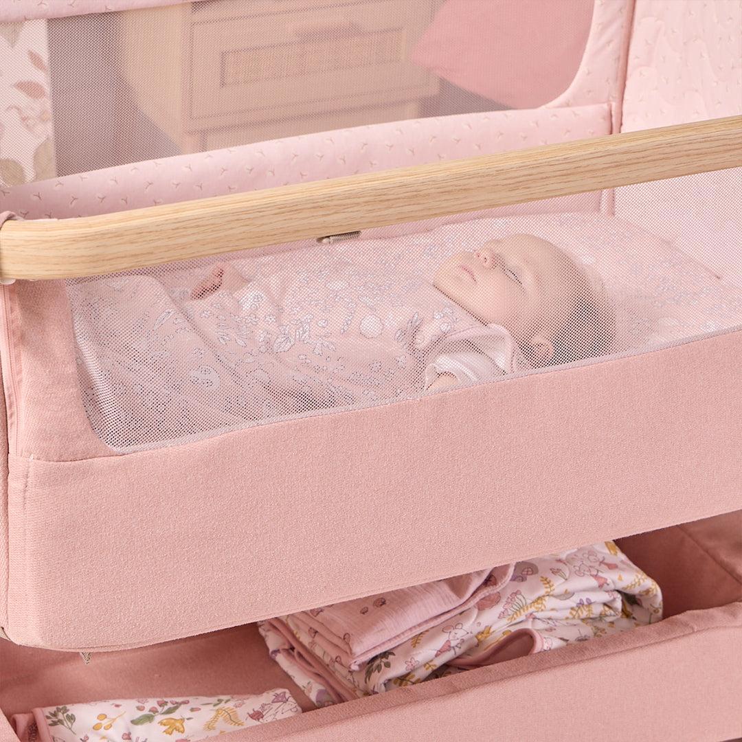 Tutti Bambini Cozee Air 2 Bedside Crib - Drifted Oak / Blush-Cribs-Drifted Oak / Blush- | Natural Baby Shower