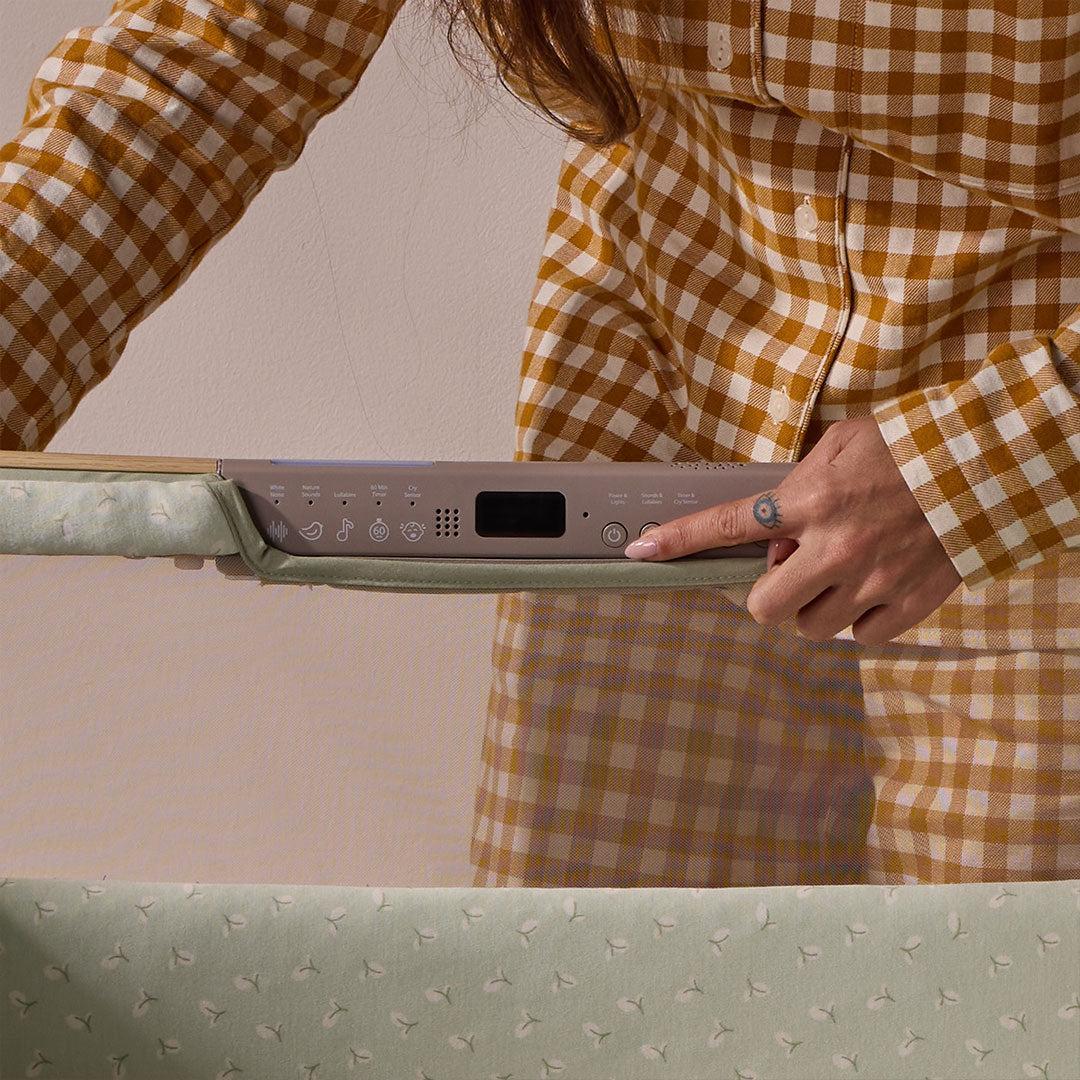 Tutti Bambini Cozee Sense Bedside Crib - Drifted Oak / Eucalyptus-Cribs-Drifted Oak / Eucalyptus- | Natural Baby Shower