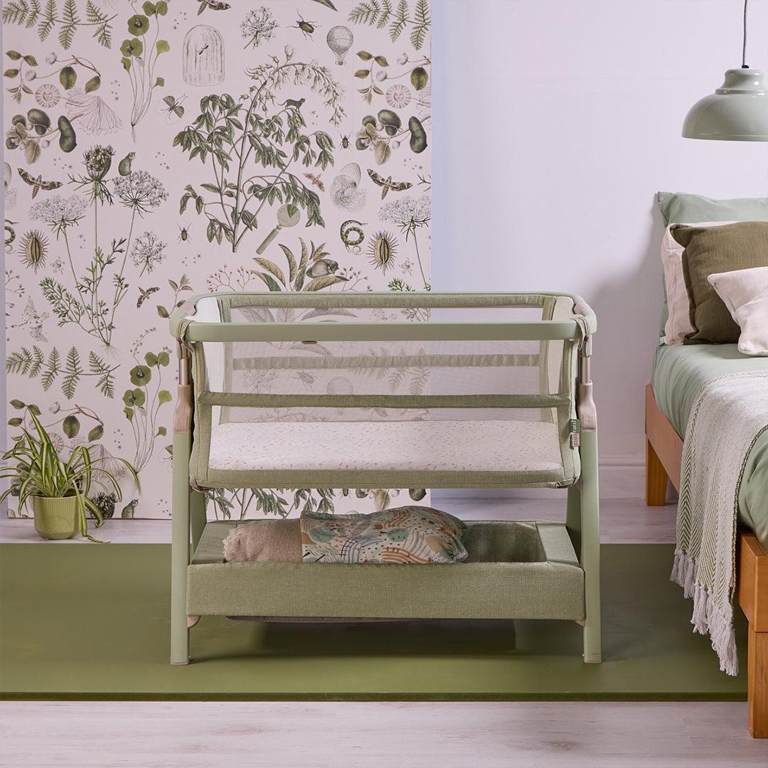Tutti Bambini Cozee Zen Bedside Crib - Eucalyptus-Cribs-Eucalyptus- | Natural Baby Shower