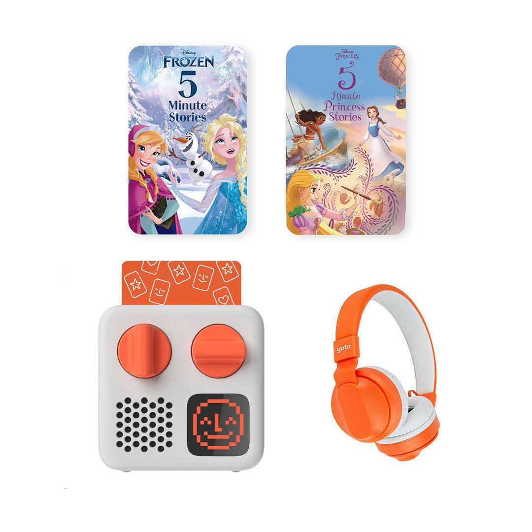 Yoto Mini Player Bundle - 5 Minute Stories: Disney Princess | 2024 Edition-Audio Players-No Headphones- | Natural Baby Shower